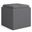 Rockwood Linen Look Fabric Cube Storage Ottoman with Tray In Slate Grey