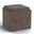 Rockwood Tweed Look Fabric Cube Storage Ottoman with Tray In Mink Brown