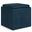Rockwood Vegan Faux Leather Cube Storage Ottoman with Tray In Distressed Dark Blue