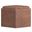 Rockwood Vegan Faux Leather Cube Storage Ottoman with Tray In Distressed Saddle Brown