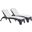 Roma Set of 2 Chaise Lounger with Cushion In Anthracite and Cream