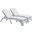 Roma Set of 2 Chaise Lounger with Cushion In White and Cream