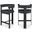 Romeo Boucle Fabric Counter Stool Set of 2 In Black