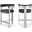 Romeo Boucle Fabric Counter Stool Set of 2 In Black/Brushed Chrome