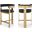 Romeo Boucle Fabric Counter Stool Set of 2 In Black/Brushed Gold