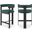 Romeo Boucle Fabric Counter Stool Set of 2 In Green/Matte Black