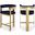 Romeo Boucle Fabric Counter Stool Set of 2 In Navy