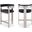 Romeo Vegan Leather Counter Stool Set of 2 In Black/Brushed Chrome