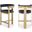 Romeo Vegan Leather Counter Stool Set of 2 In Black/Brushed Gold