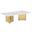 Rosauria Marble Rectangular Coffee Table in White and Gold