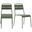 Rosco Stackable Outdoor Side Chair Set of 2 In Dark Green