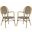 Rosen Brown and White French Bistro Stacking Arm Chair Set of 2
