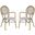 Rosen Grey and White French Bistro Stacking Arm Chair Set of 2
