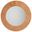 Round Cross Stitch Buff Leather Mirror In Brown