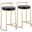 Round Fuji 26 Inch Fixed Height Counter Stool Set of 2 In Black and Gold
