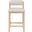 Roundhill Linen Textured Fabric Upholstered Counter Stool In Beige and Stained Natural