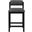Roundhill Linen Textured Fabric Upholstered Counter Stool In Black and Stained Black