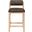 Roundhill Linen Textured Fabric Upholstered Counter Stool In Brown and Stained Natural
