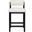 Roundhill Linen Textured Fabric Upholstered Counter Stool In Cream and Stained Black