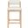 Roundhill Linen Textured Fabric Upholstered Counter Stool In Cream and Stained Natural