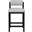 Roundhill Linen Textured Fabric Upholstered Counter Stool In Grey and Stained Black