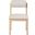 Roundhill Linen Textured Fabric Upholstered Dining Chair Set of 2 In Beige and Stained Natural