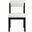 Roundhill Linen Textured Fabric Upholstered Dining Chair Set of 2 In Cream and Stained Black