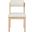 Roundhill Linen Textured Fabric Upholstered Dining Chair Set of 2 In Cream and Stained Natural