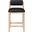 Roundhill Vegan Leather Upholstered Counter Stool In Black and Stained Natural