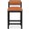 Roundhill Vegan Leather Upholstered Counter Stool In Cognac and Stained Black