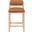 Roundhill Vegan Leather Upholstered Counter Stool In Cognac and Stained Natural