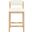 Roundhill Vegan Leather Upholstered Counter Stool In Cream and Stained Natural