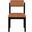 Roundhill Vegan Leather Upholstered Dining Chair Set of 2 In Cognac and Stained Black