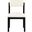 Roundhill Vegan Leather Upholstered Dining Chair Set of 2 In Cream and Stained Black