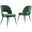 Rouse Performance Velvet Dining Side Chairs Set of 2 In Emerald