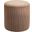 Roy Microsuede Fabric Round Ottoman In Brown