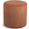 Roy Microsuede Fabric Round Ottoman In Cognac