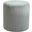 Roy Microsuede Fabric Round Ottoman In Grey