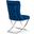 Royal Upholstered Silver Legged Dining Chair In Silver Blue Set of 2