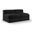 Rummi Velvet Performance Fabric Upholstered 2-Piece Modular Loveseat In Black