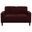 Ruth Fabric Upholstered Track Arm Loveseat In Rust Red