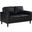 Ruth Upholstered Track Arm Faux Leather Loveseat Black