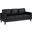 Ruth Upholstered Track Arm Faux Leather Sofa Black