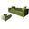 Ruth Sofa - Olive, Gold Tone Metal Legs, 2 Toss Pillow