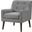 Ryder Mid Century Modern Steel Gray Woven Fabric Tufted Armchair