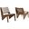 Rylina Vegan Leather Accent Chairs Set of 2 In Walnut and Brown
