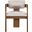 Sacha Linen Textured Fabric Dining Chair Set of 2 In Beige and Brown