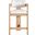 Sacha Linen Textured Fabric Stool In Natural and Cream