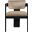 Sacha Velvet Dining Chair Set of 2 In Black and Beige