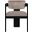 Sacha Velvet Dining Chair Set of 2 In Black and Taupe